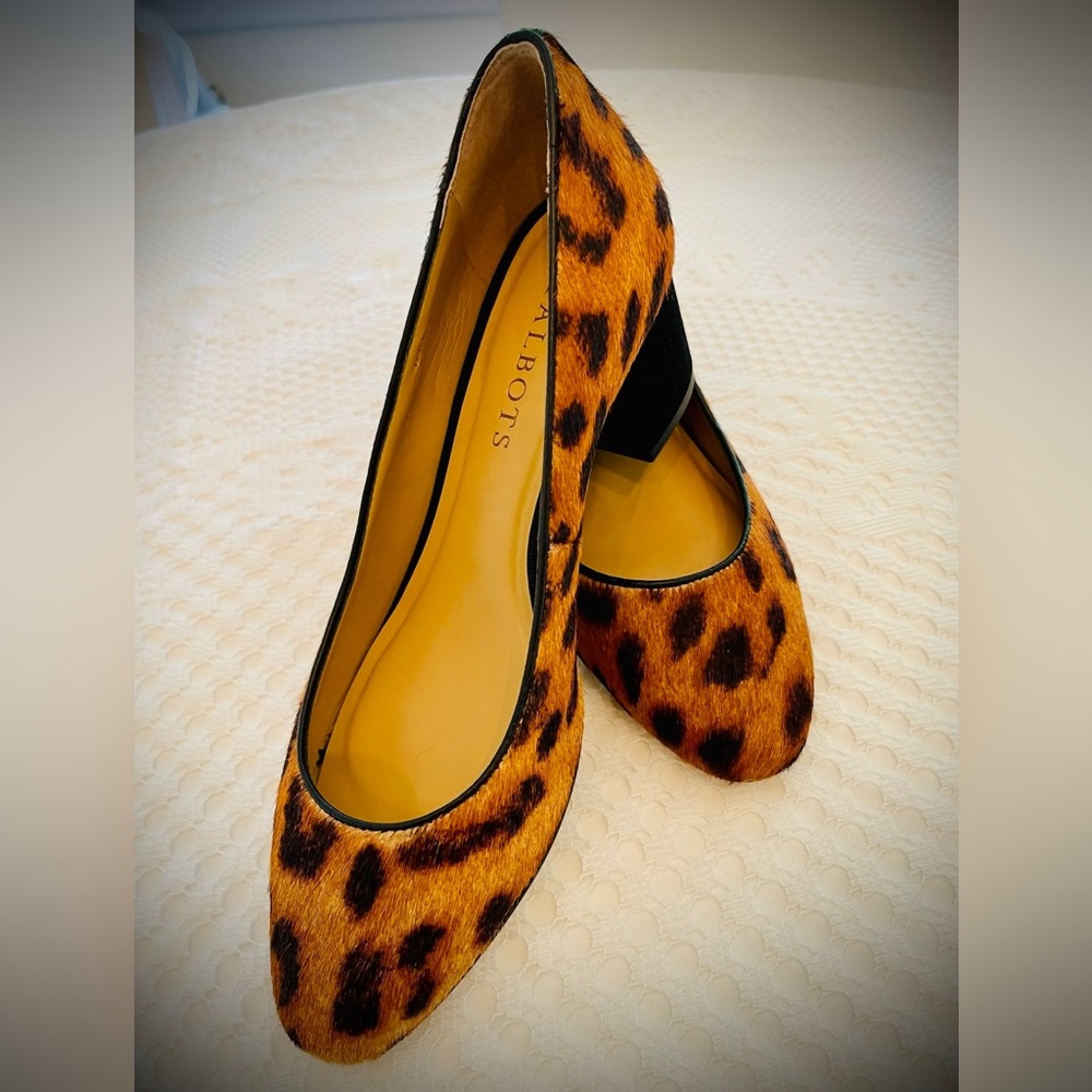 Talbots Leopard Work Pumps